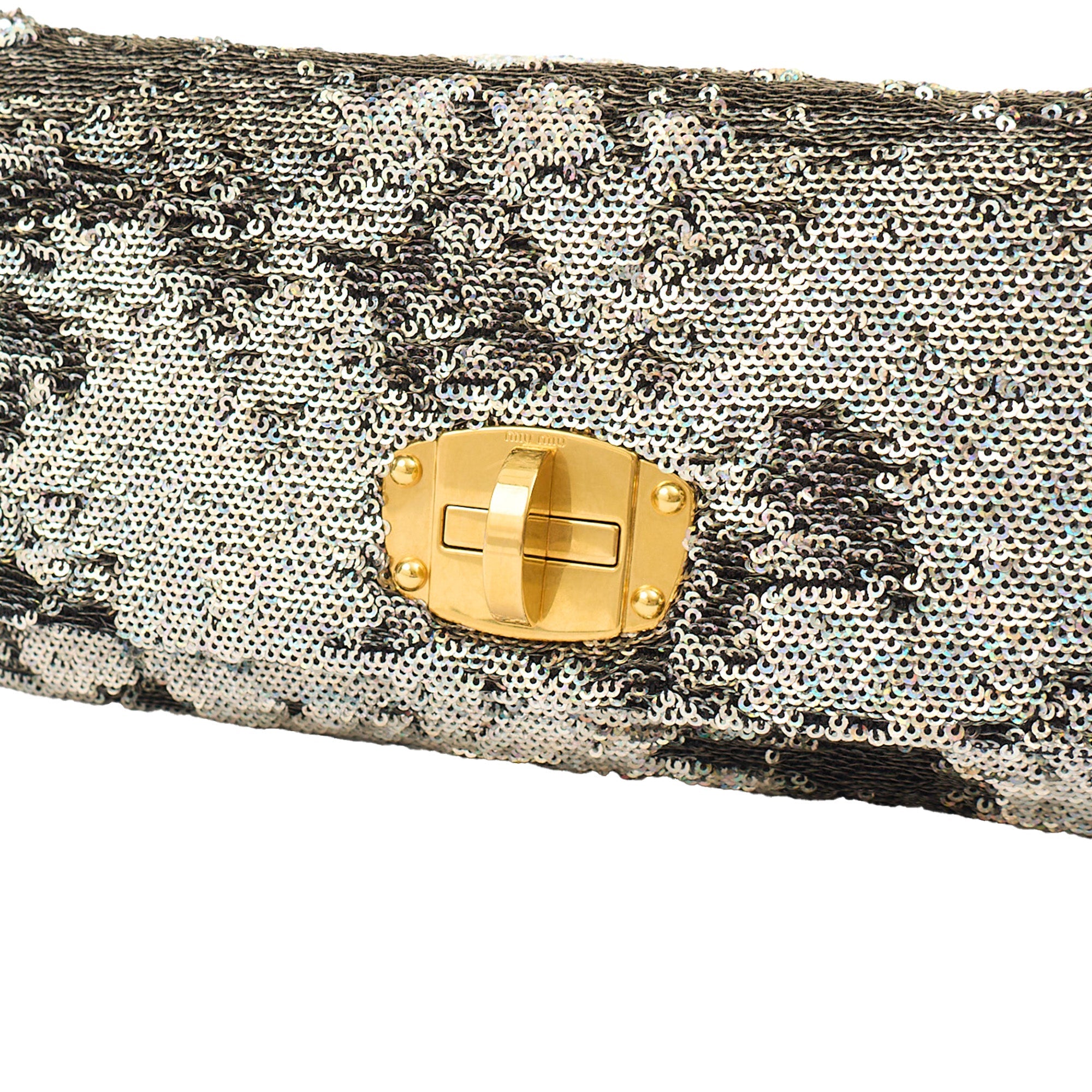 Miu Miu Shoulder Bag Clutch in Metallic, Canvas — Alternate View 12