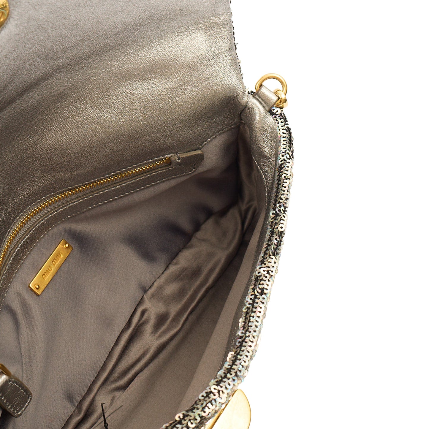 Miu Miu Shoulder Bag Clutch in Metallic, Canvas — Alternate View 11