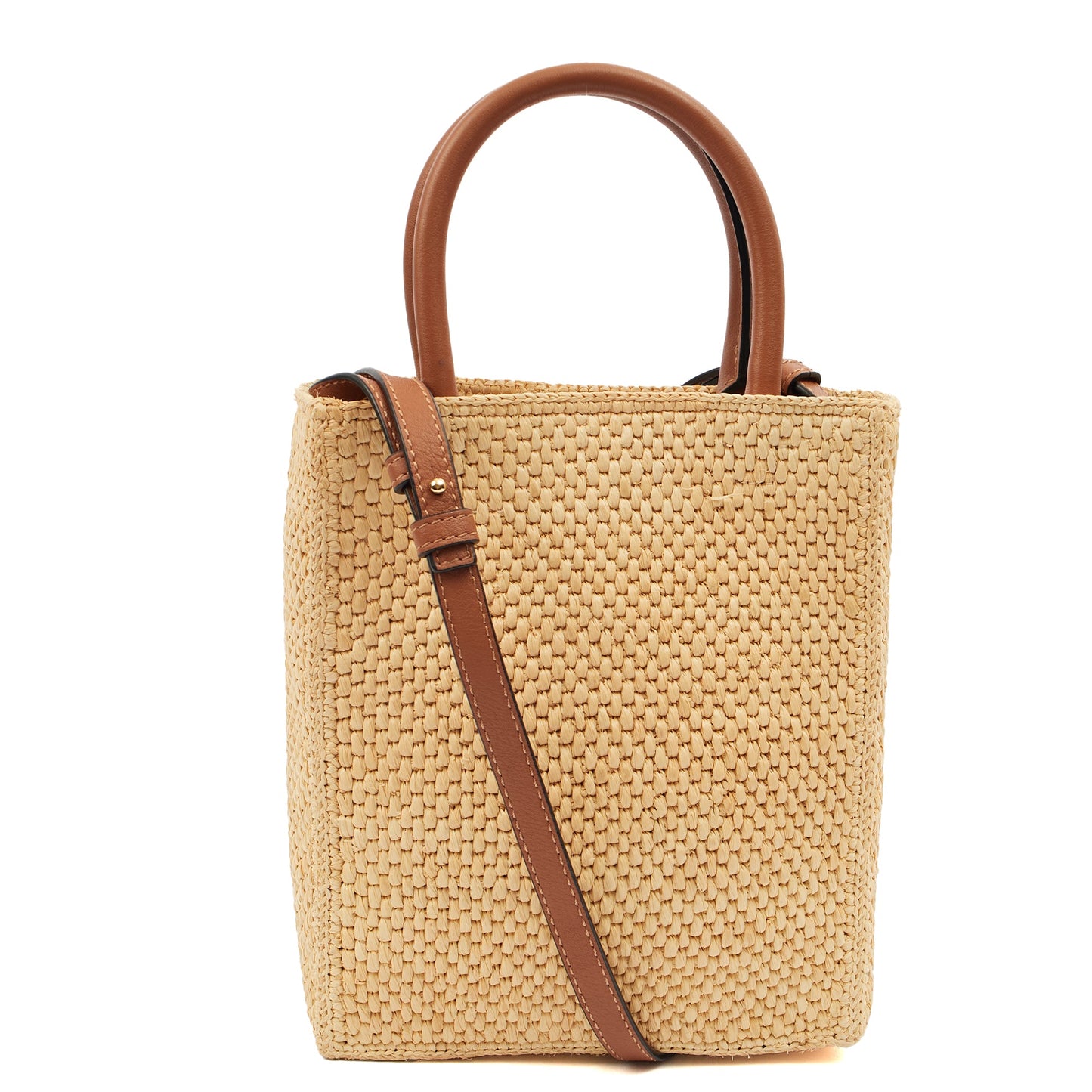 Loewe Cross Body Raffia Tote - Small in Brown, Leather — Alternate View 15