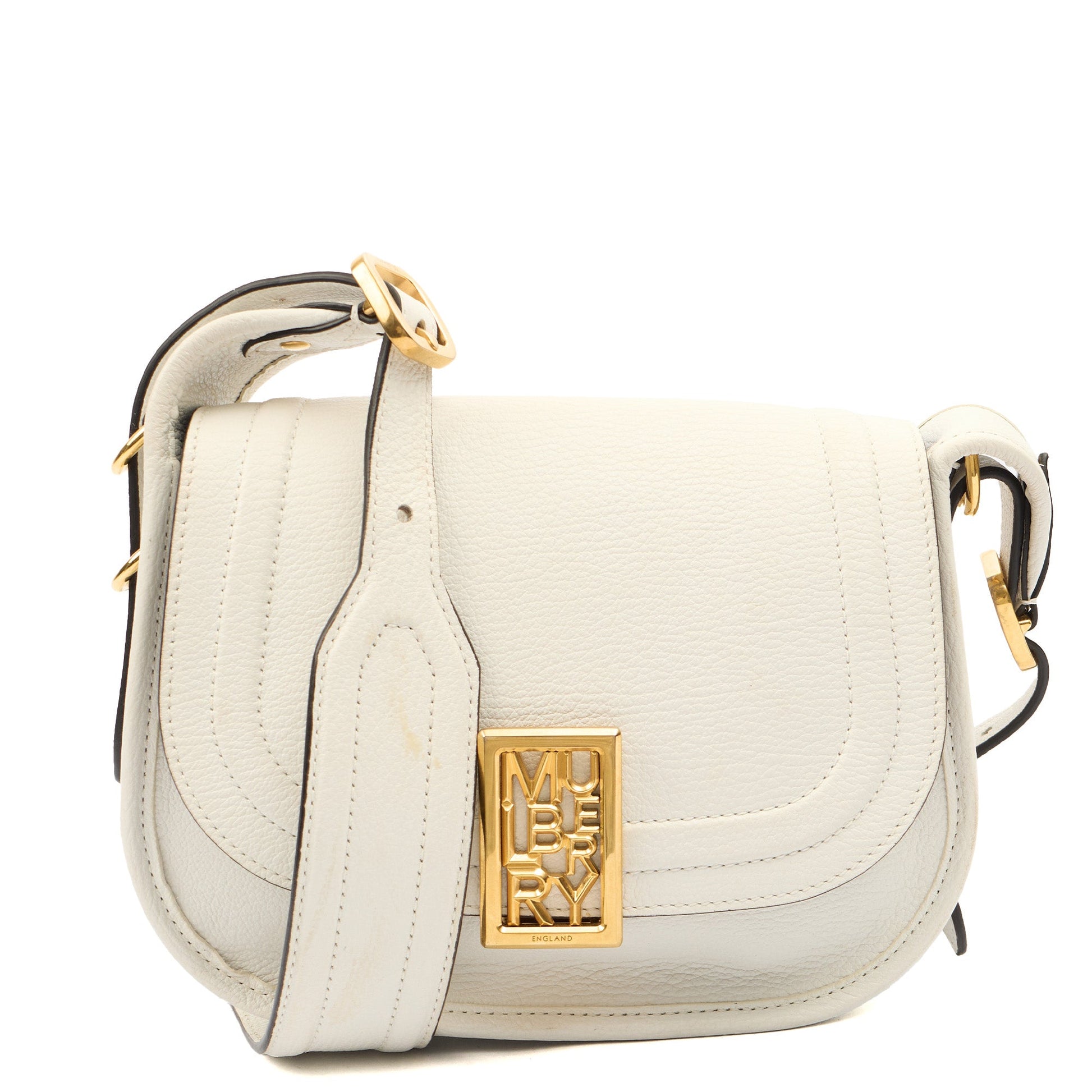 Mulberry Cross Body Sadie in White, Calfskin Leather — Front View