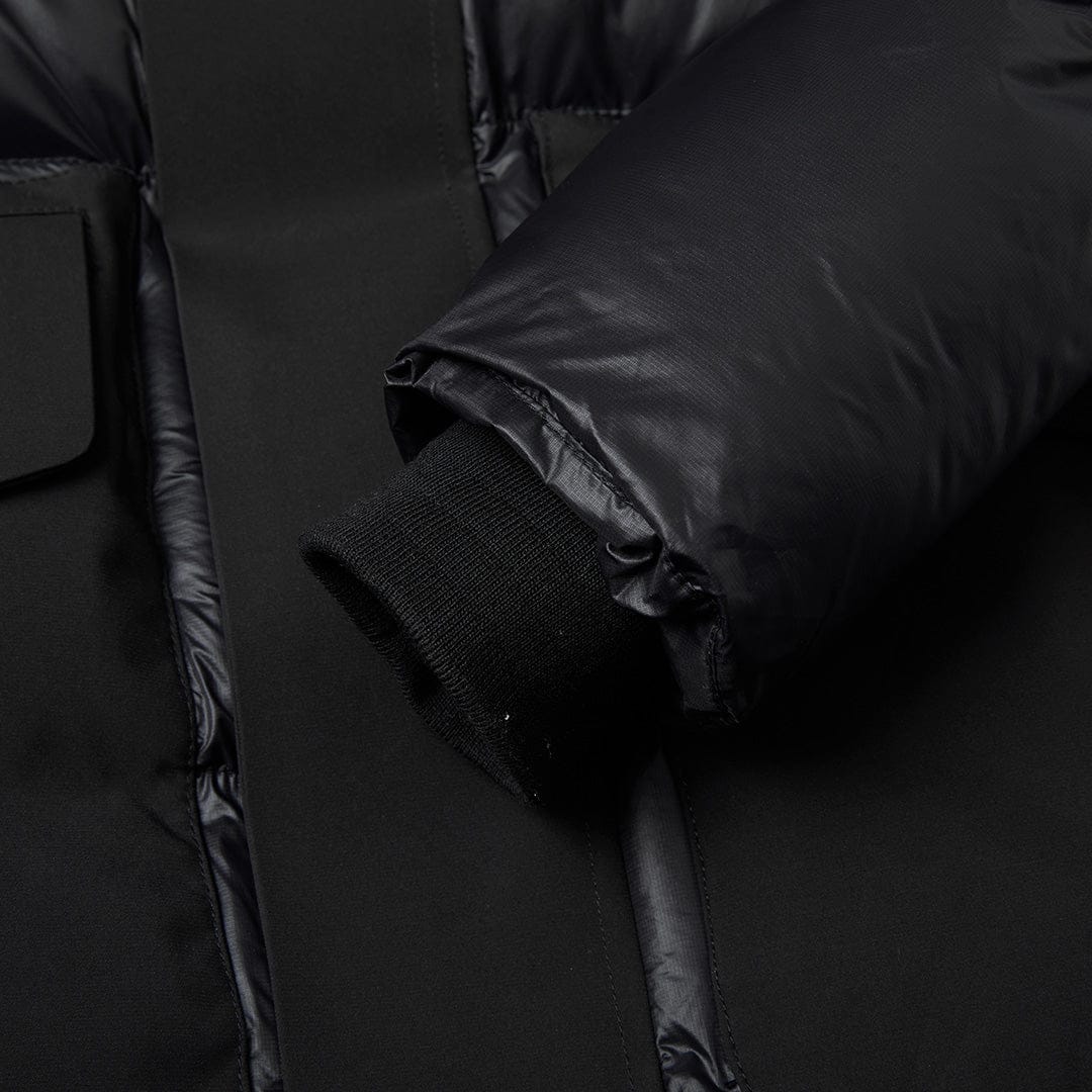 Helvetica Mountain Pioneers Queyras Hooded Down Jacket — S — Lifestyle View