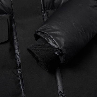 Helvetica Mountain Pioneers Queyras Hooded Down Jacket — S — Lifestyle View