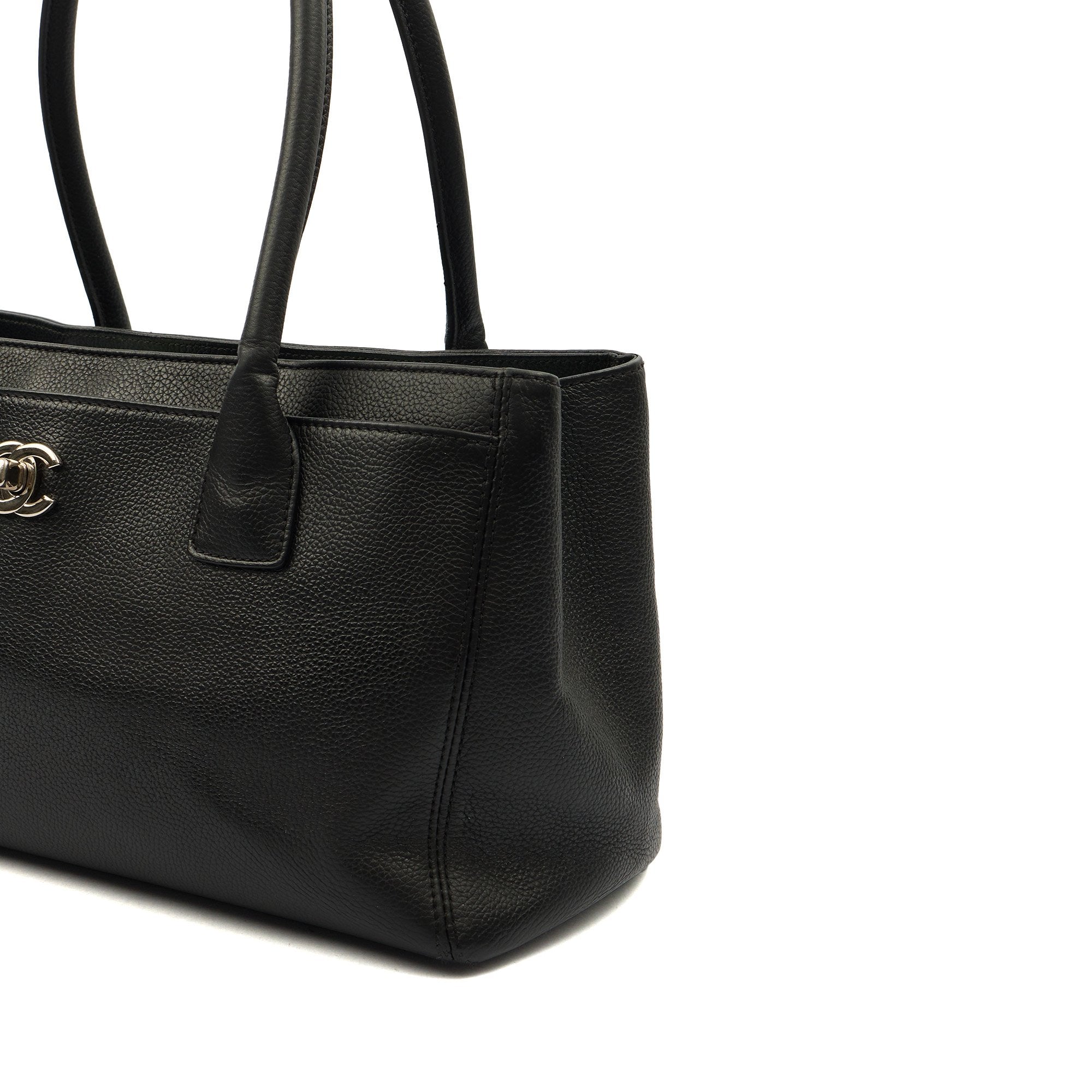 Chanel Tote Executive Shopper Tote in Black, Leather — Detail View