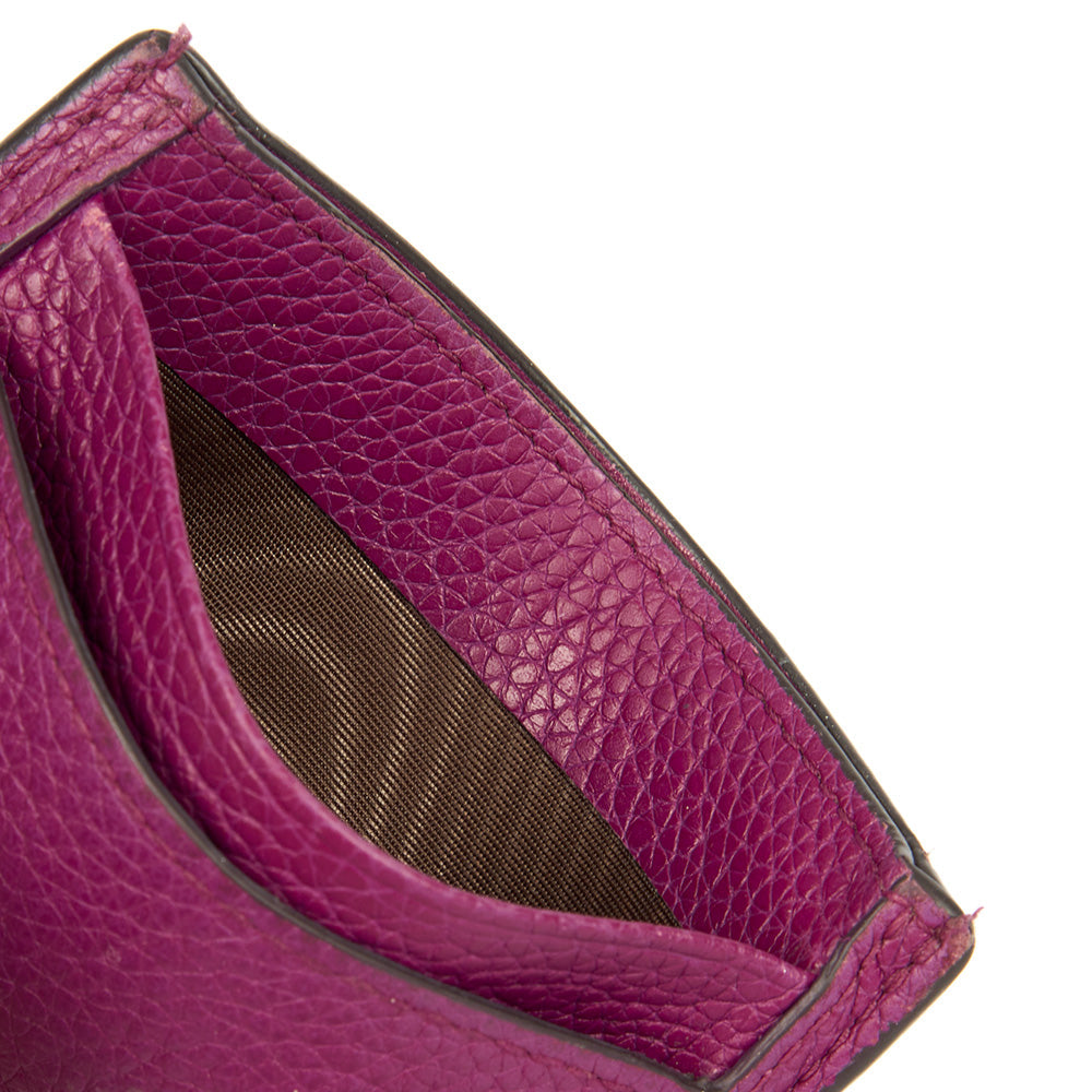 Mulberry Card Holder Card Holder in Purple, Leather — Detail View
