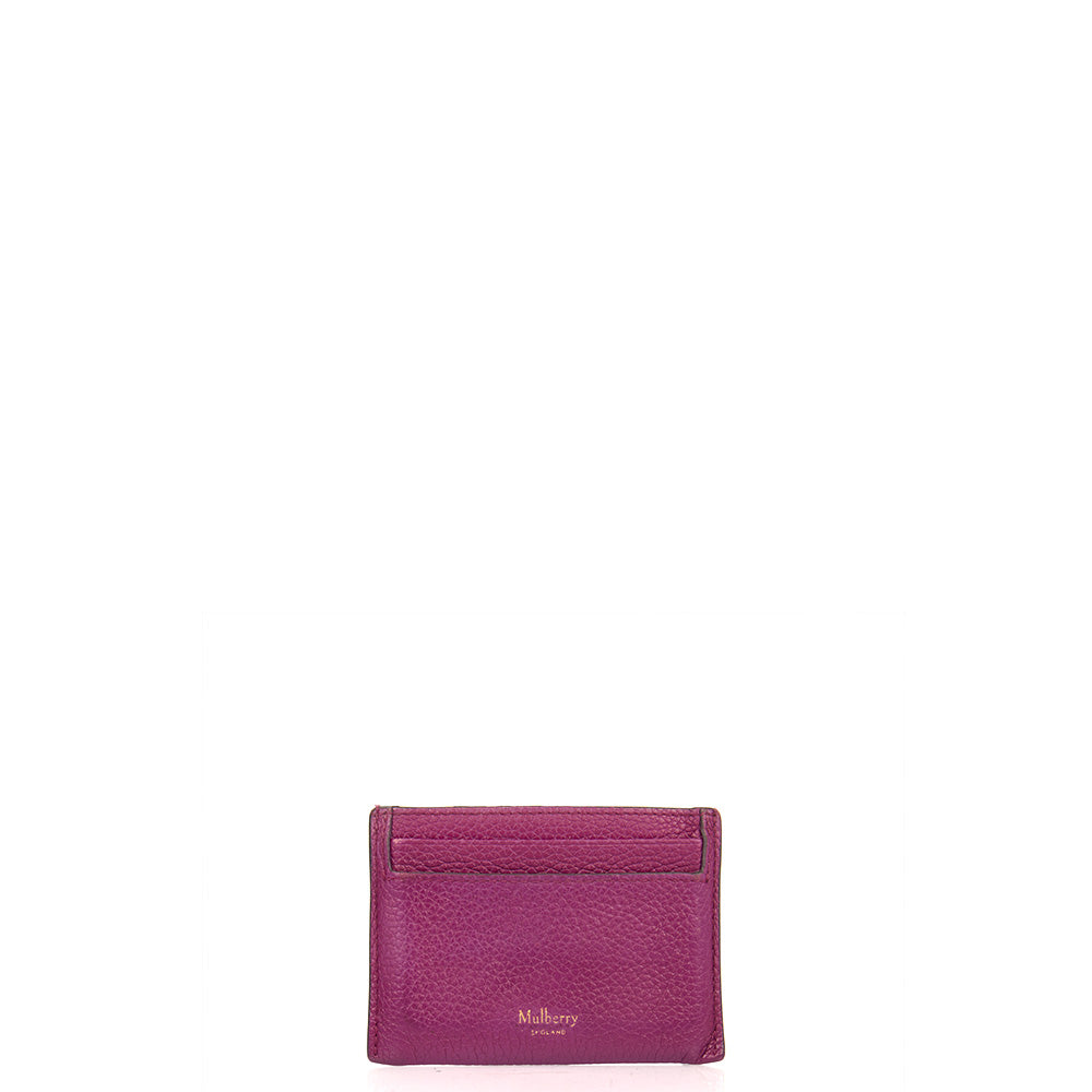 Mulberry Card Holder Card Holder in Purple, Leather — Front View