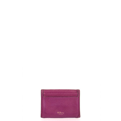 Mulberry Card Holder Card Holder in Purple, Leather — Front View