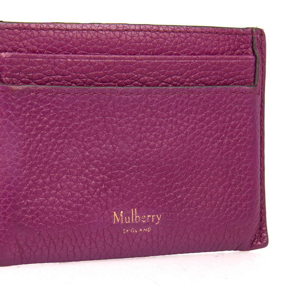 Mulberry Card Holder Card Holder in Purple, Leather — Lifestyle View