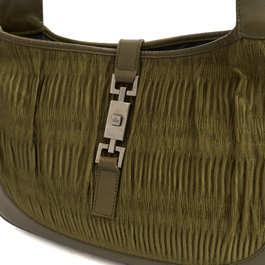 Gucci Shoulder Bag Jackie in Green, Fabric — Side View