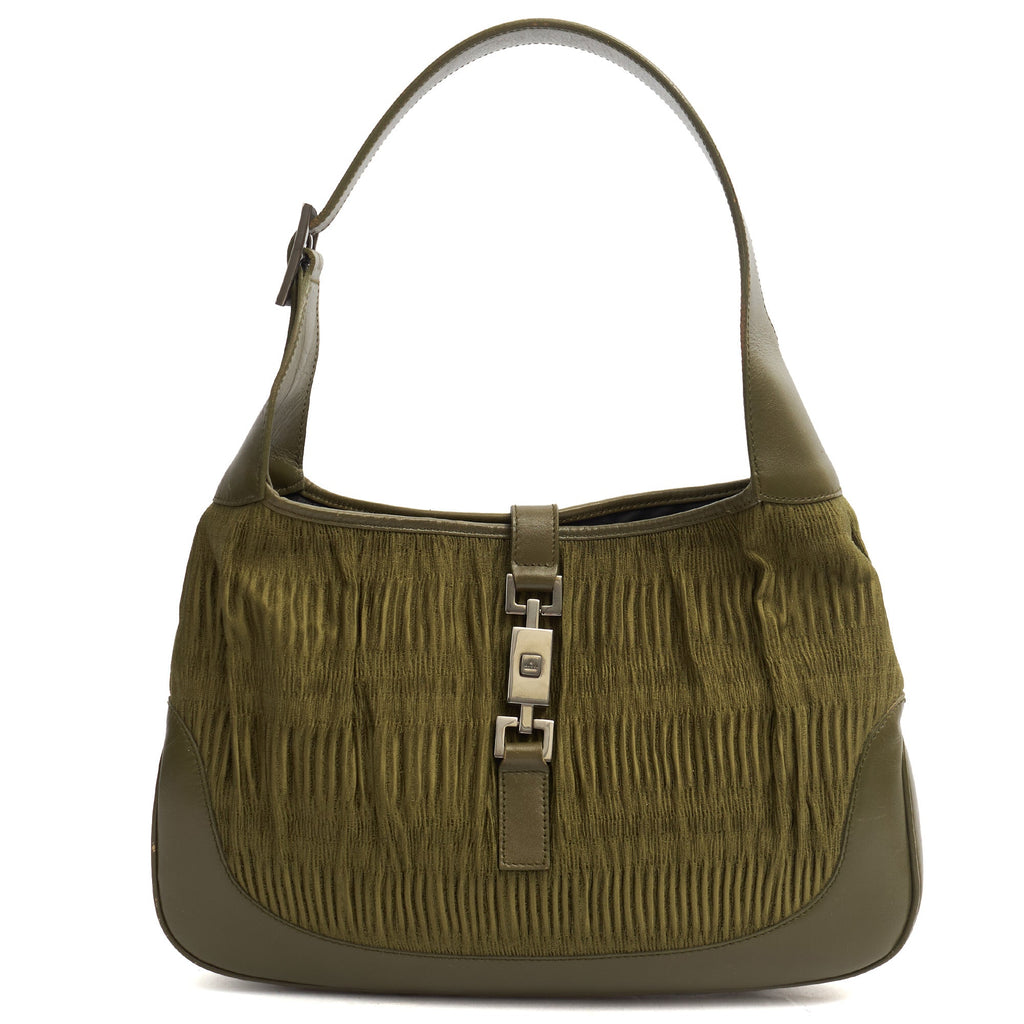 Gucci Shoulder Bag Jackie in Green, Fabric — Front View