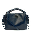 Mulberry Cross Body Iris - Small in Navy, Crinkle Patent — Front View