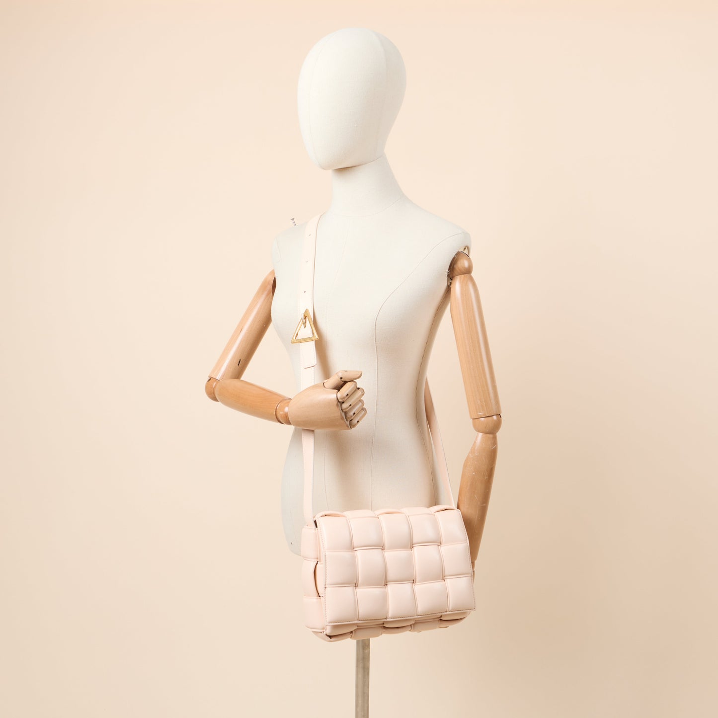 Bottega Veneta Cross Body Padded Cassette in Porridge, Leather — Side View