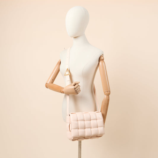 Bottega Veneta Cross Body Padded Cassette in Porridge, Leather — Side View