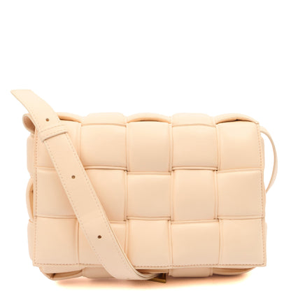Bottega Veneta Cross Body Padded Cassette in Porridge, Leather — Front View