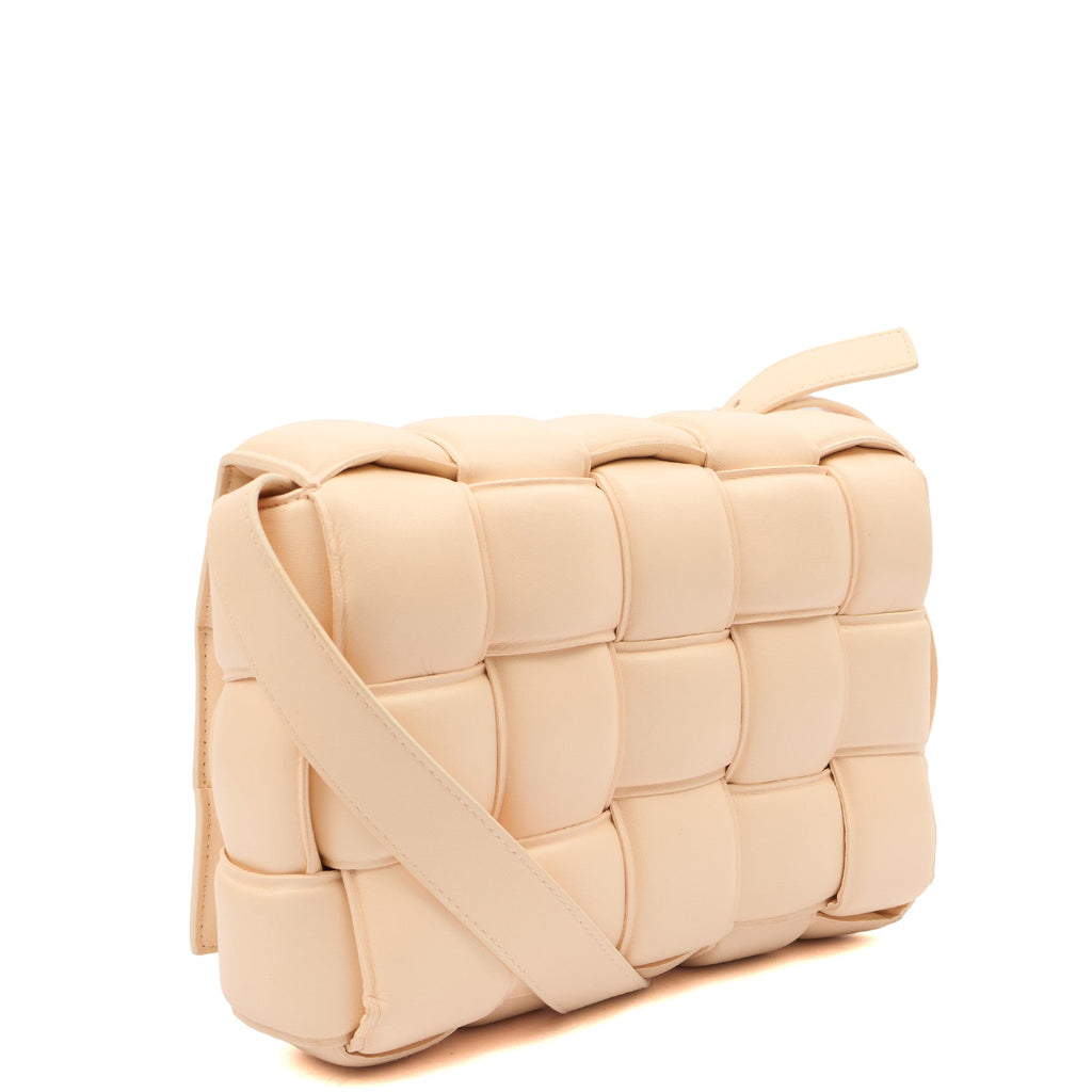 Bottega Veneta Cross Body Padded Cassette in Porridge, Leather — Back View