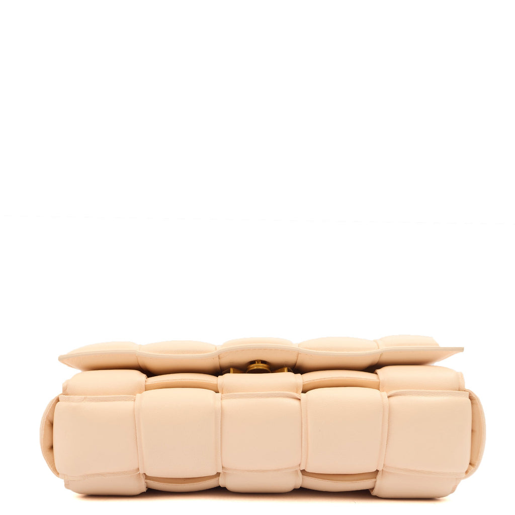 Bottega Veneta Cross Body Padded Cassette in Porridge, Leather — Detail View