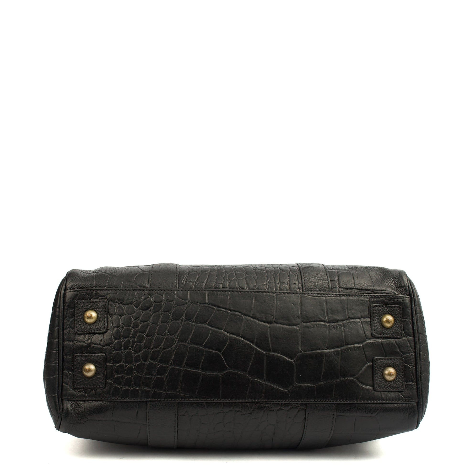 Mulberry Tote Bayswater Heritage in Black, Exotic Effect Leather — Detail View
