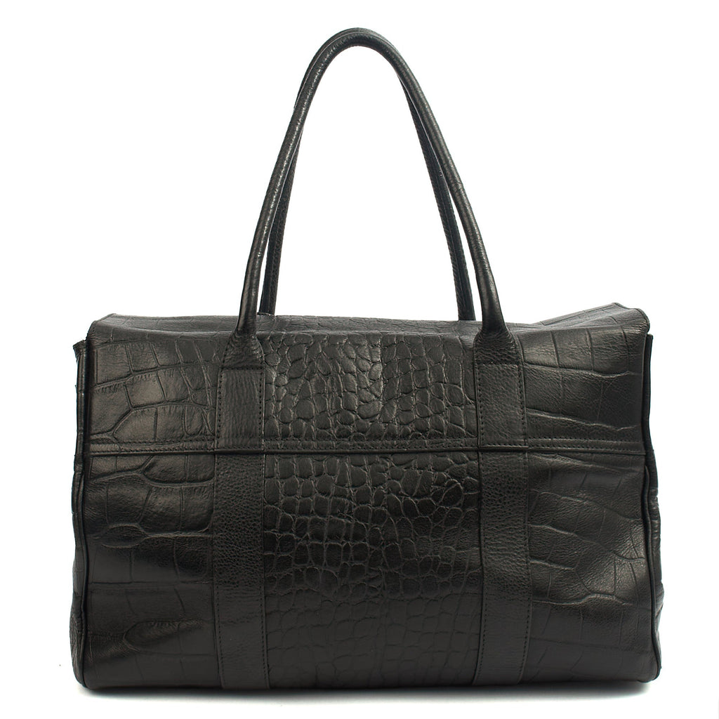 Mulberry Tote Bayswater Heritage in Black, Exotic Effect Leather — Top View