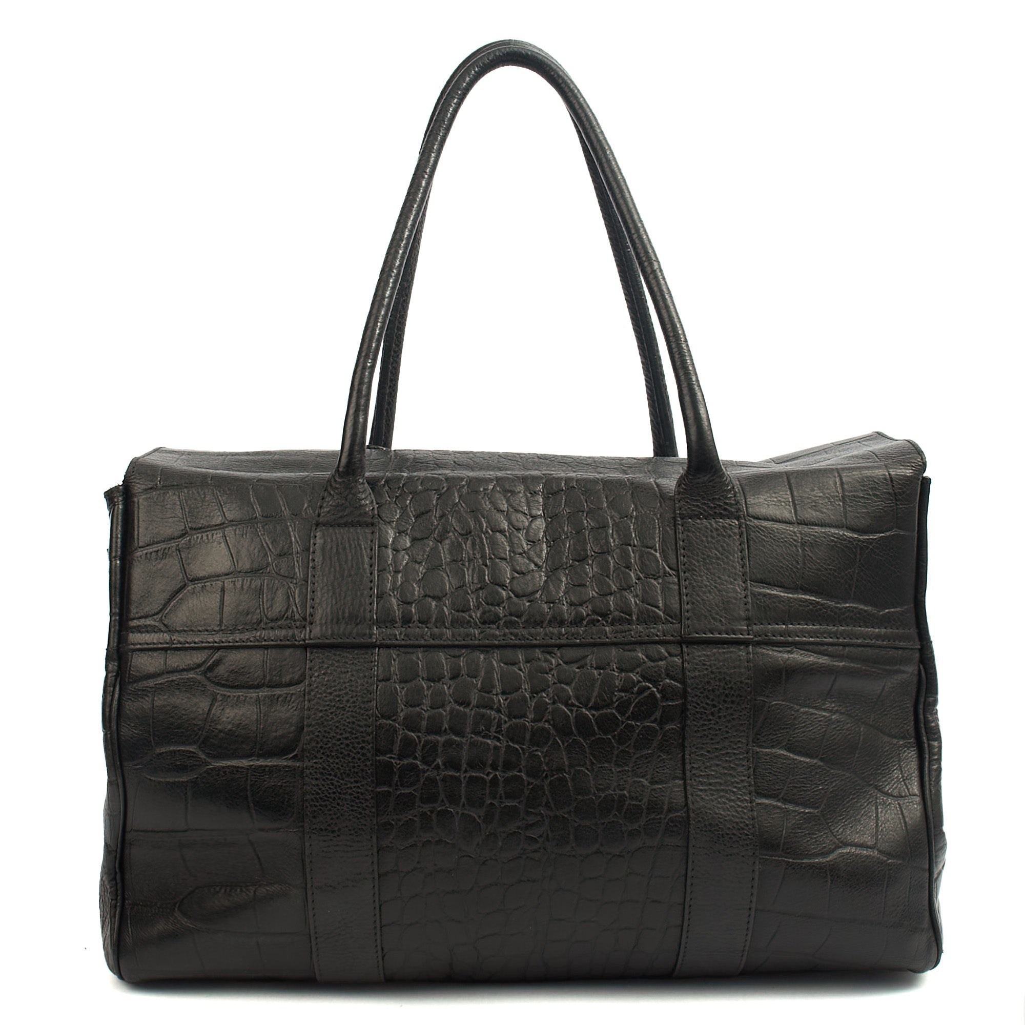 Mulberry Tote Bayswater Heritage in Black, Exotic Effect Leather — Top View