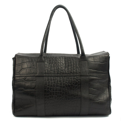 Mulberry Tote Bayswater Heritage in Black, Exotic Effect Leather — Top View