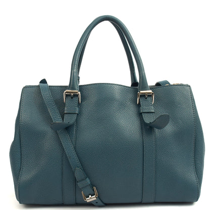 Mulberry Tote Bayswater Double Zip Tote - Small in Blue, Calfskin Leather — Alternate View 9