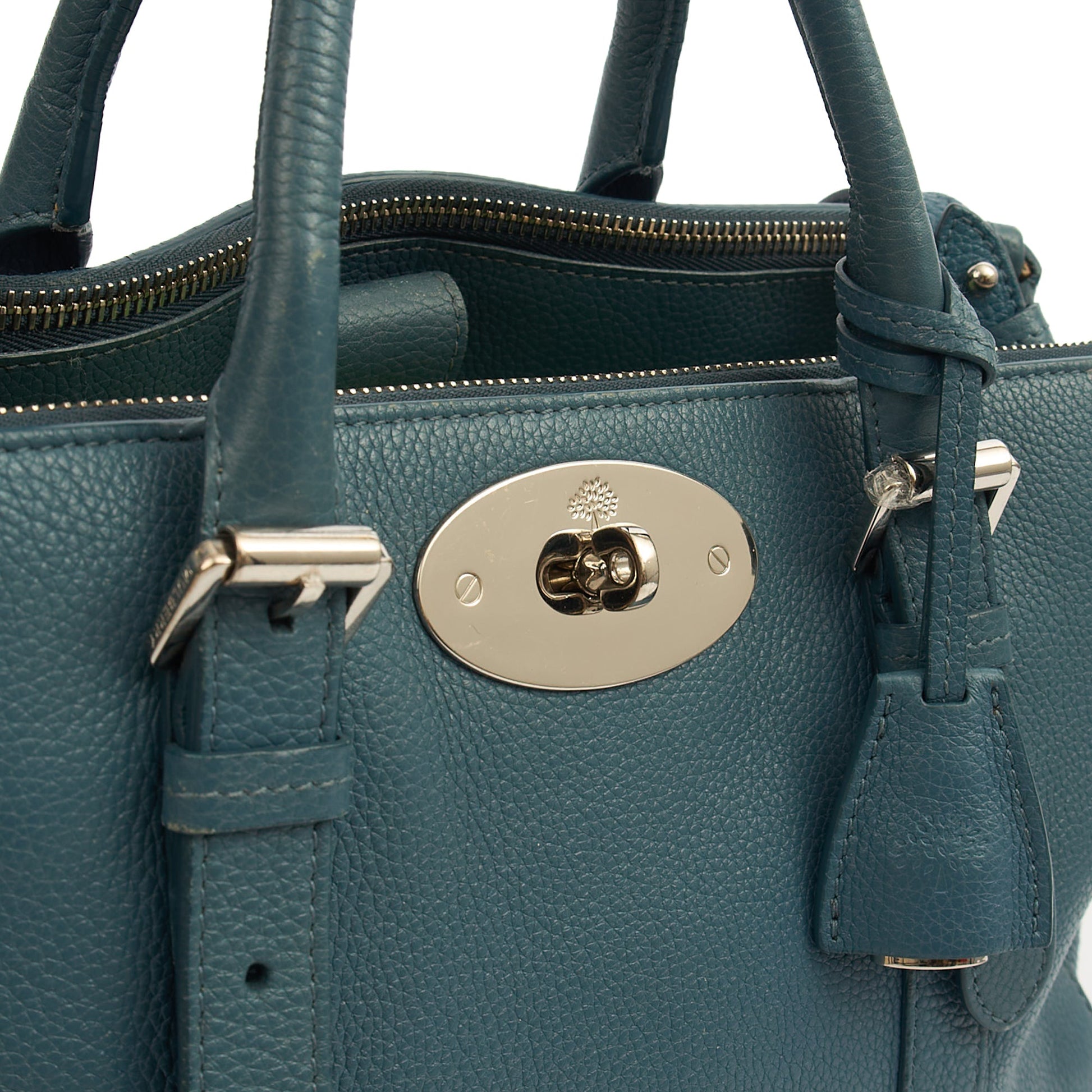 Mulberry Tote Bayswater Double Zip Tote - Small in Blue, Calfskin Leather — Alternate View 18