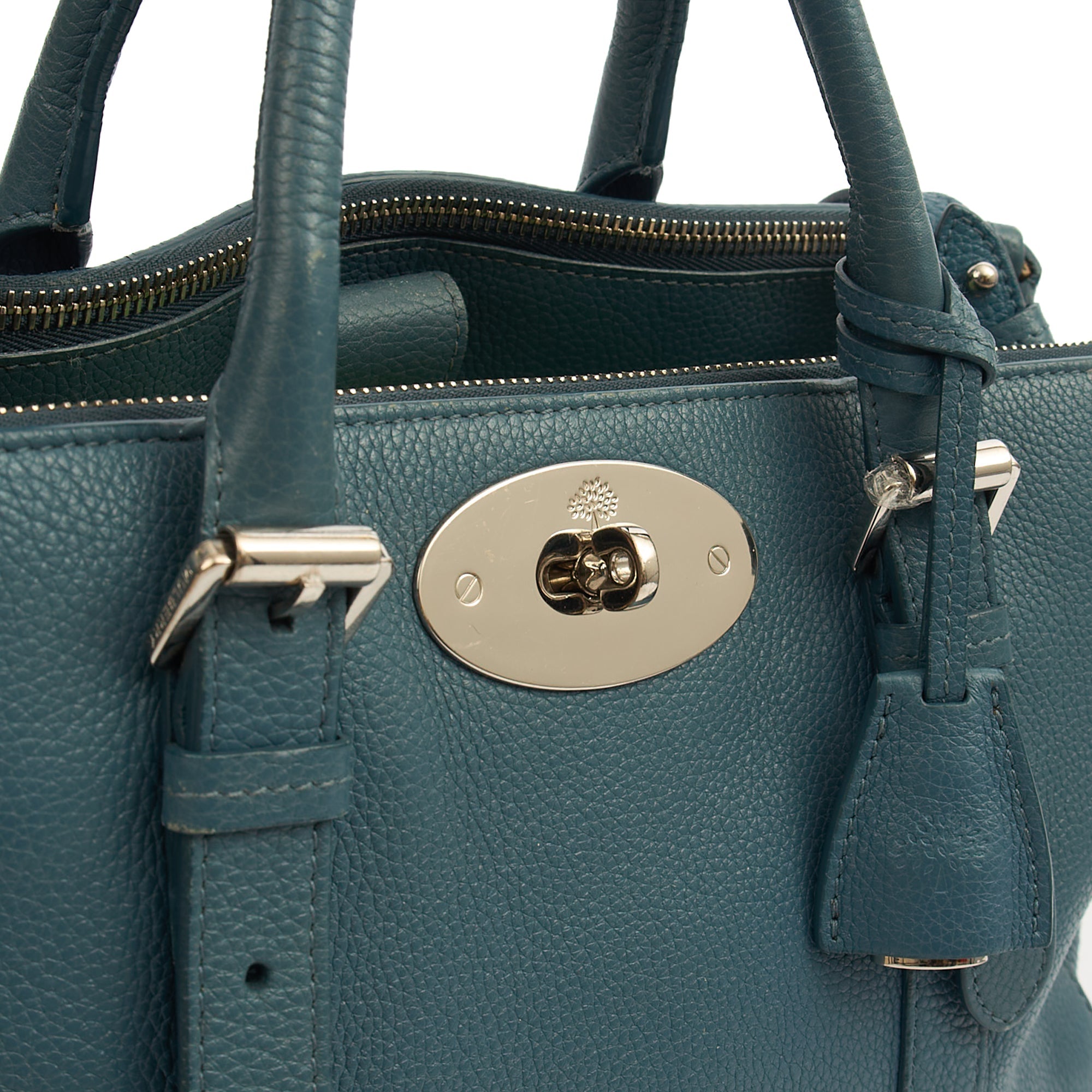 Mulberry Tote Bayswater Double Zip Tote - Small in Blue, Calfskin Leather — Alternate View 12