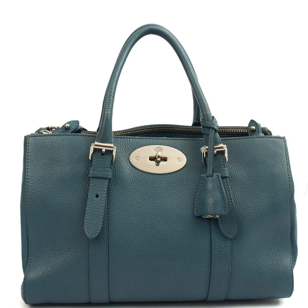 Mulberry Tote Bayswater Double Zip Tote - Small in Blue, Calfskin Leather — Alternate View 13