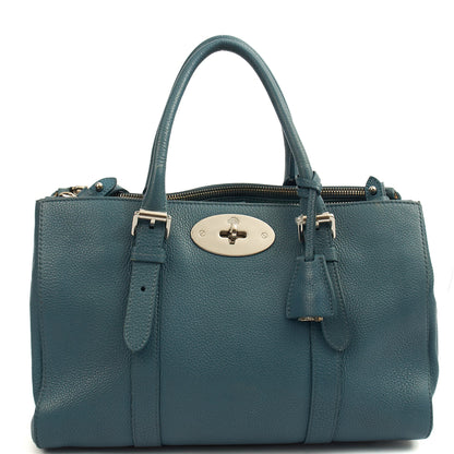Mulberry Tote Bayswater Double Zip Tote - Small in Blue, Calfskin Leather — Alternate View 13