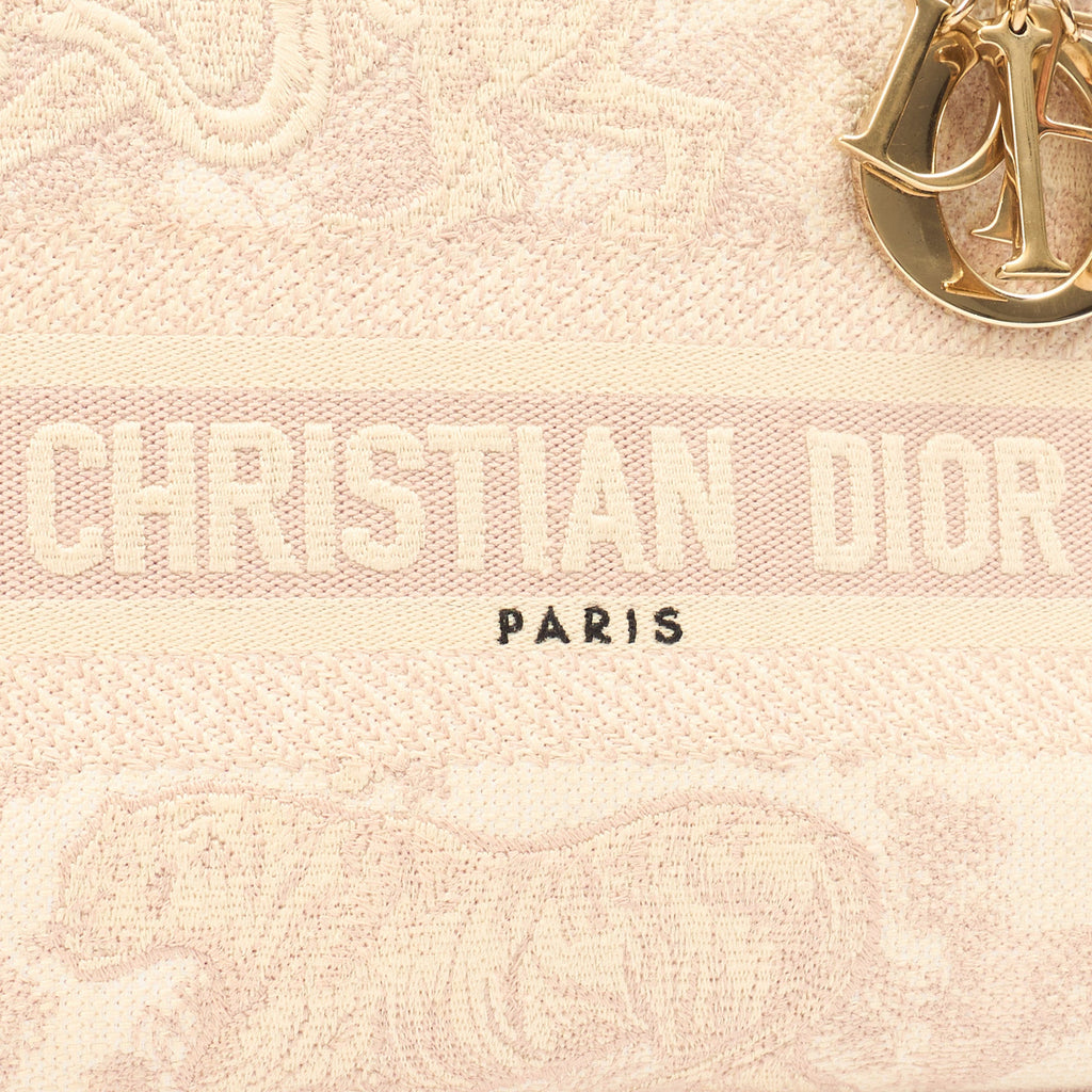 Christian Dior Tote Lady D-lite - Medium in Powder Pink, Dior Oblique Embroidery — Alternate View 16