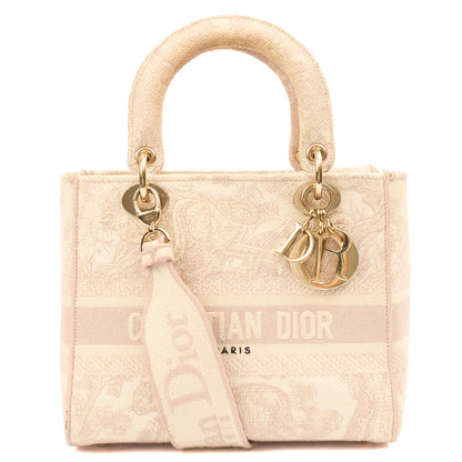 Christian Dior Tote Lady D-lite - Medium in Powder Pink, Dior Oblique Embroidery — Alternate View 10