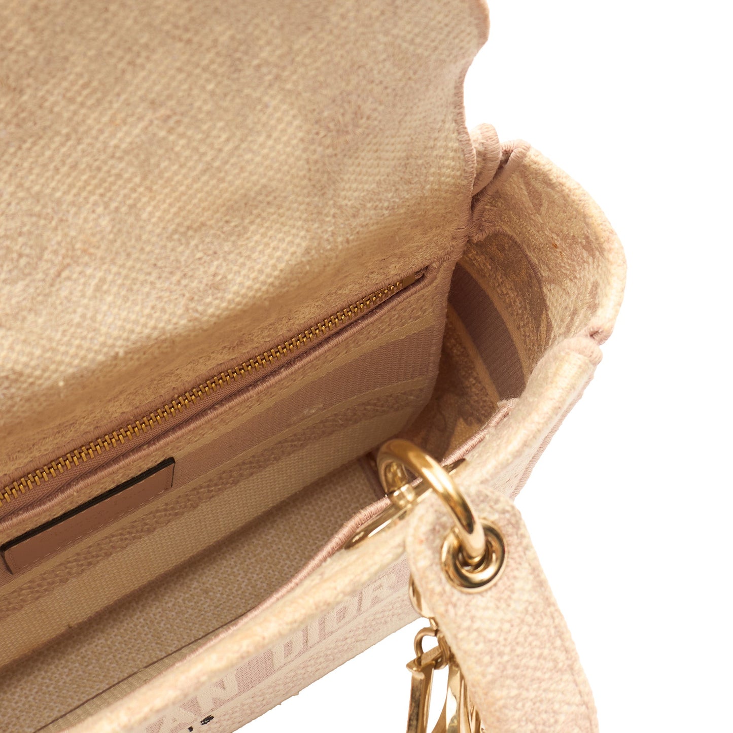 Christian Dior Tote Lady D-lite - Medium in Powder Pink, Dior Oblique Embroidery — Alternate View 9
