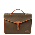 Mulberry Cross Body Briefcase in Green, Scotchgrain — Front View
