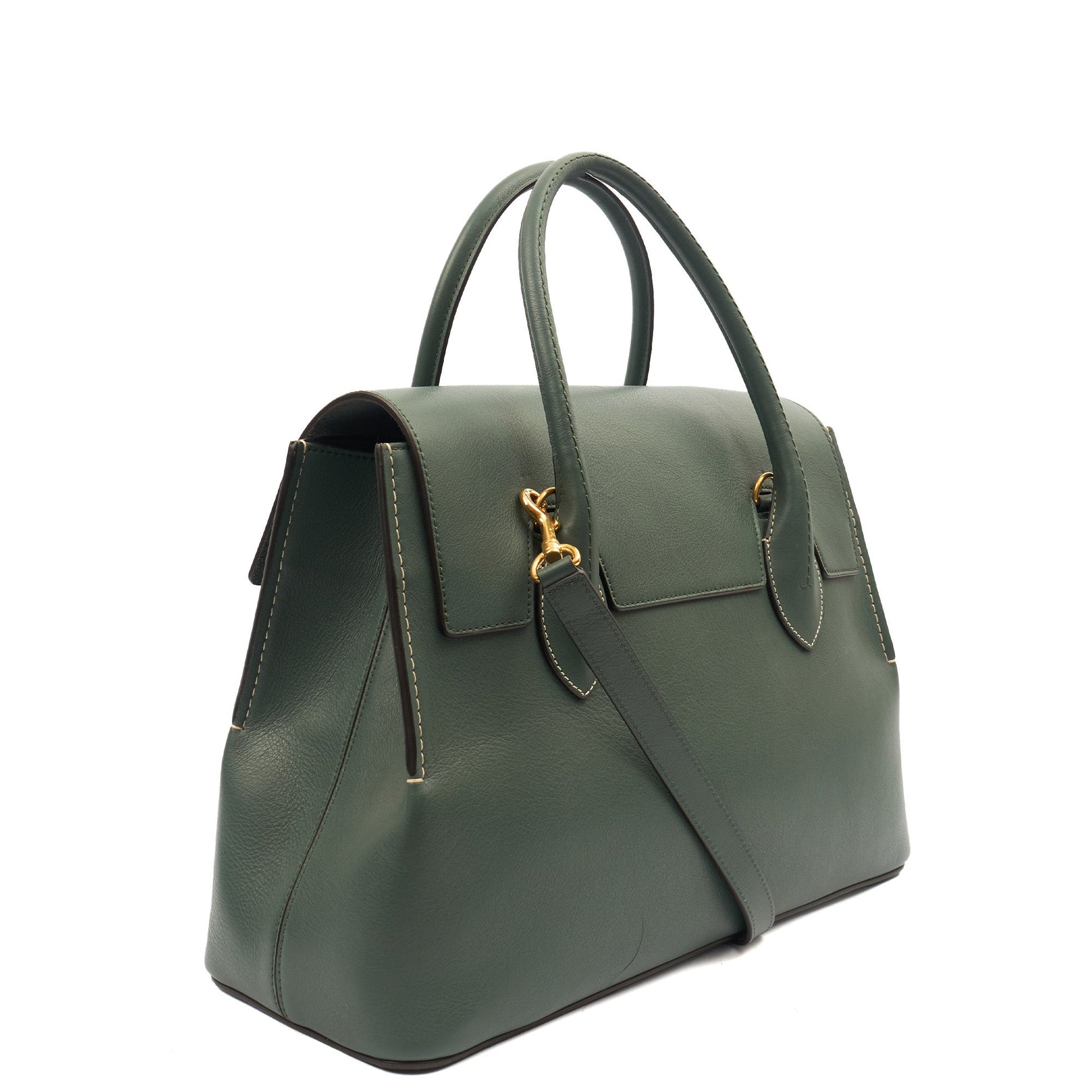 Mulberry Tote Seaton in Green, Leather — Back View