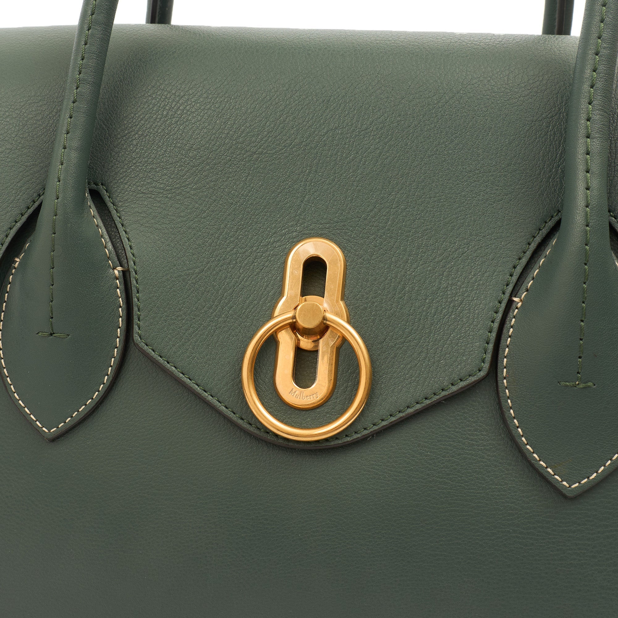 Mulberry Tote Seaton in Green, Leather — Side View