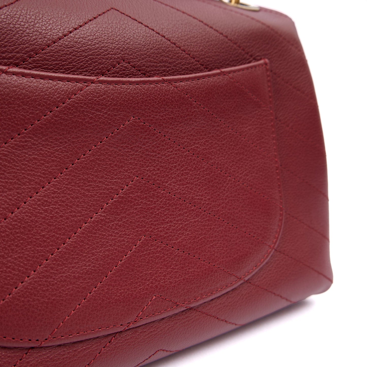 Chanel Top Handle Flap Bag With Top Handle in Red, Leather — Alternate View 22