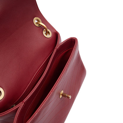 Chanel Top Handle Flap Bag With Top Handle in Red, Leather — Alternate View 7