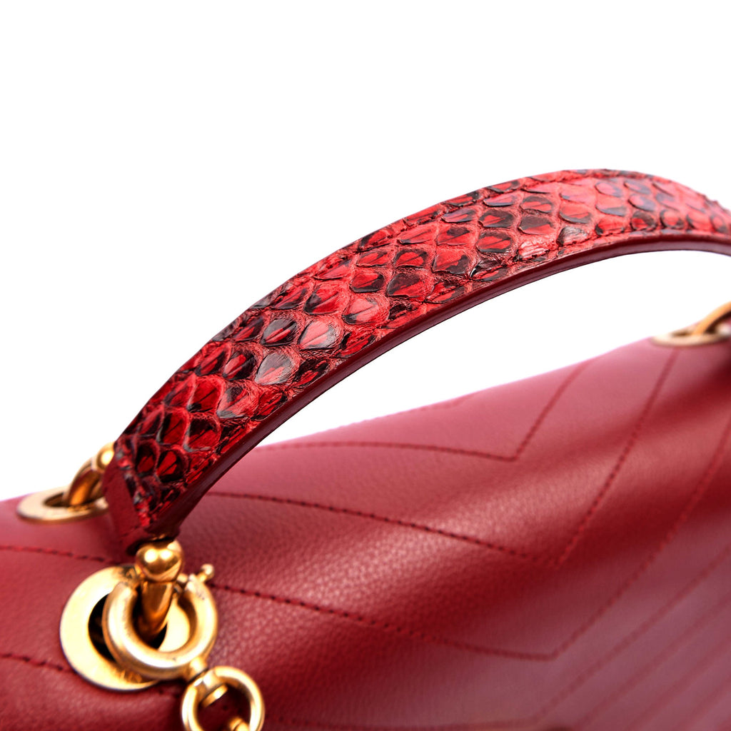 Chanel Top Handle Flap Bag With Top Handle in Red, Leather — Alternate View 8