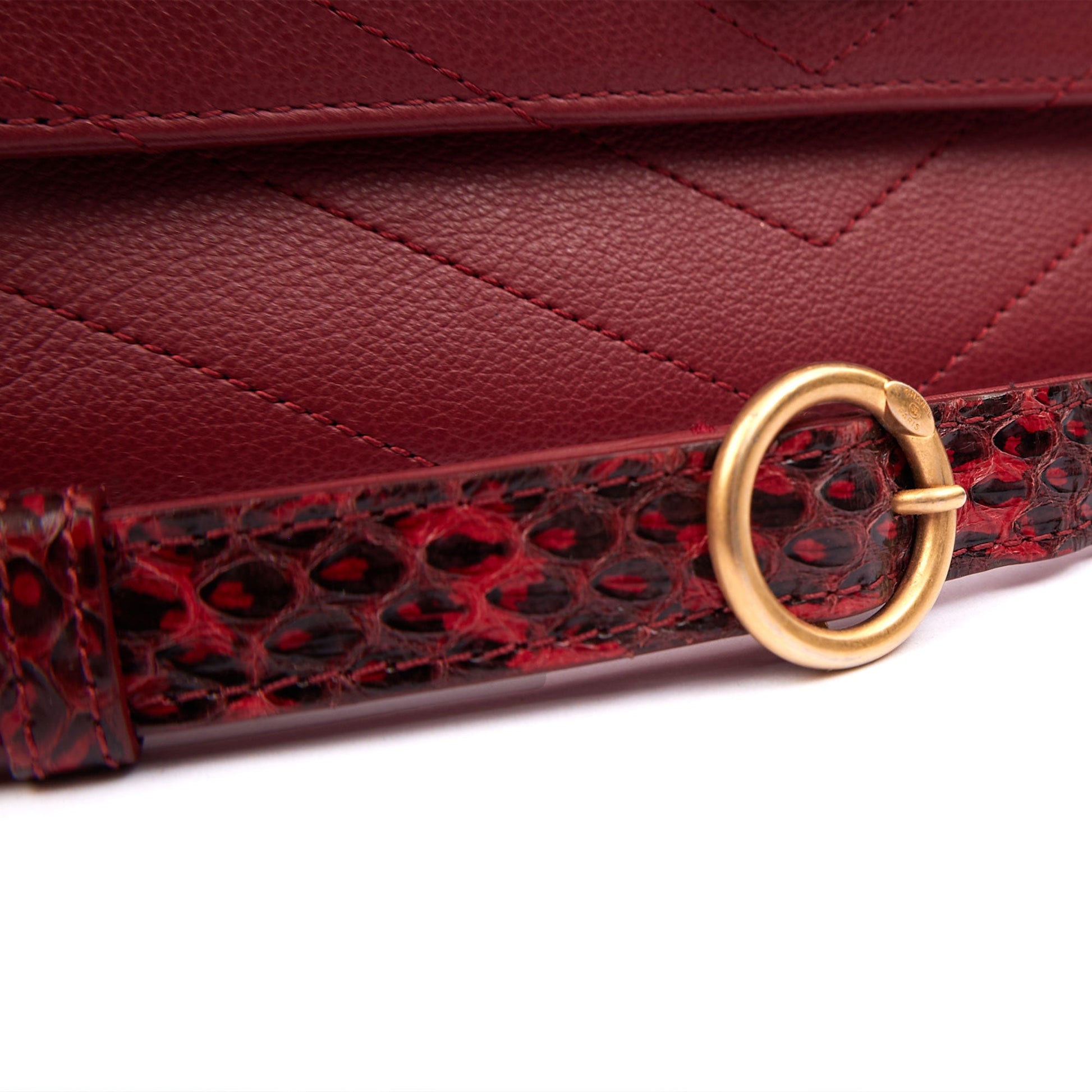 Chanel Top Handle Flap Bag With Top Handle in Red, Leather — Top View