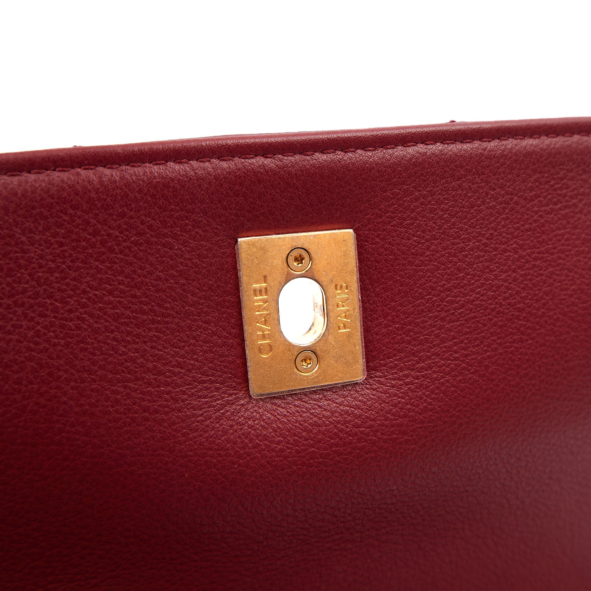 Chanel Top Handle Flap Bag With Top Handle in Red, Leather — Alternate View 9