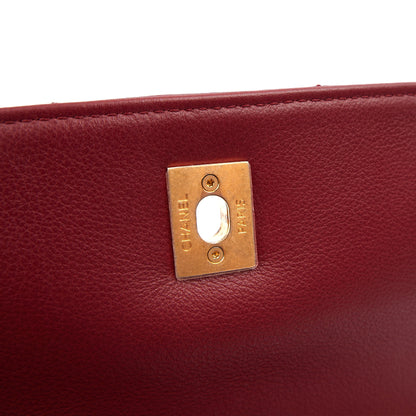 Chanel Top Handle Flap Bag With Top Handle in Red, Leather — Alternate View 21