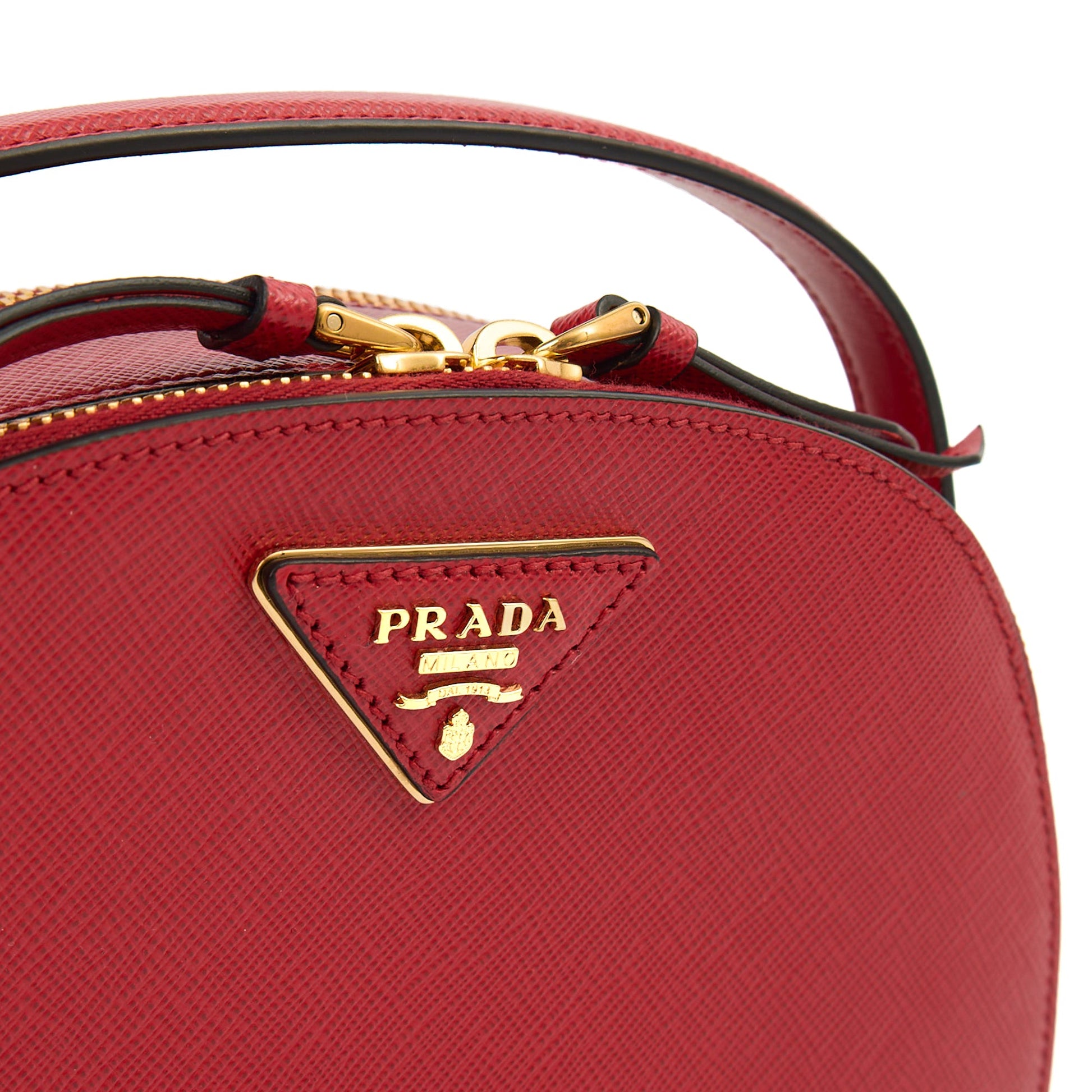 Prada Top Handle Crossbody in Red, Calfskin — Alternate View 16