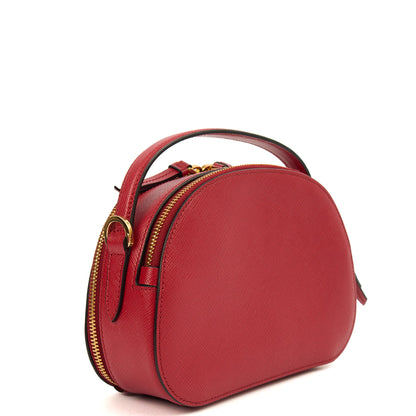 Prada Top Handle Crossbody in Red, Calfskin — Back View