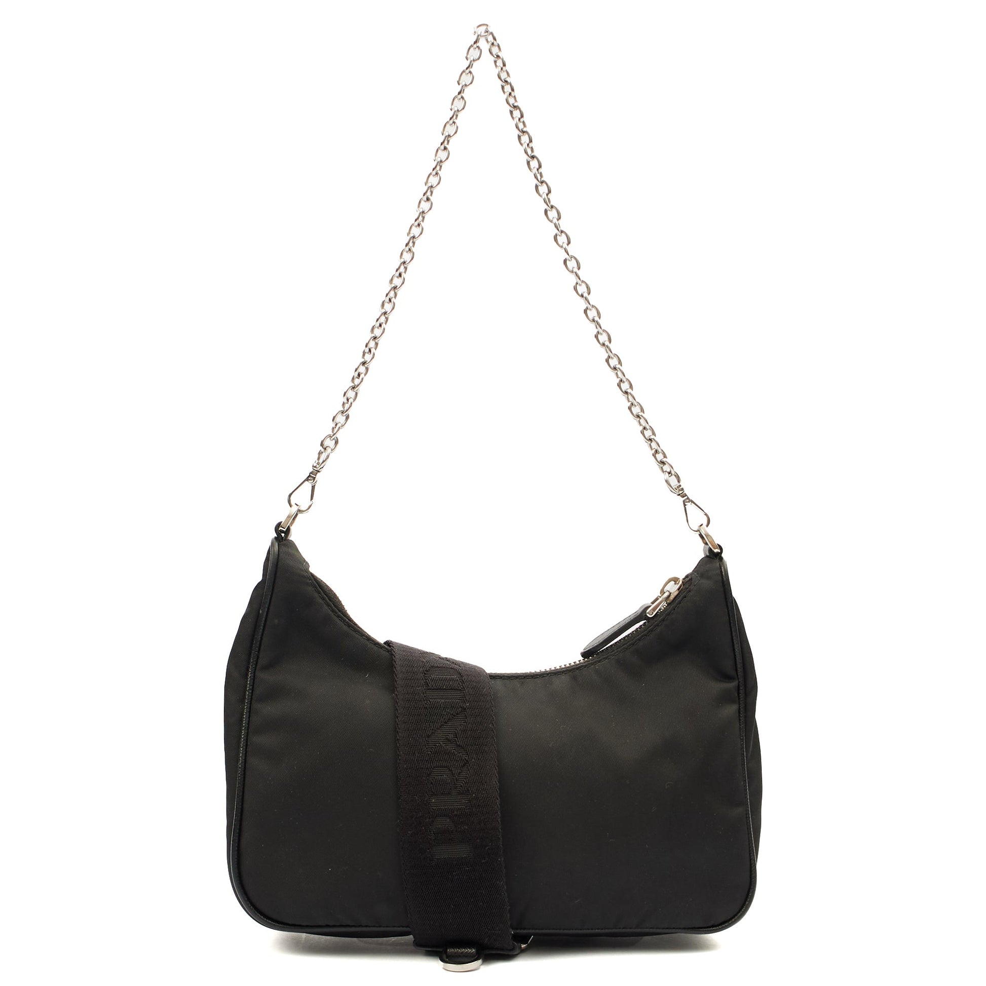 Prada Cross Body Re-Edition 2000 Shoulder Bag in Black, Fabric — Alternate View 15