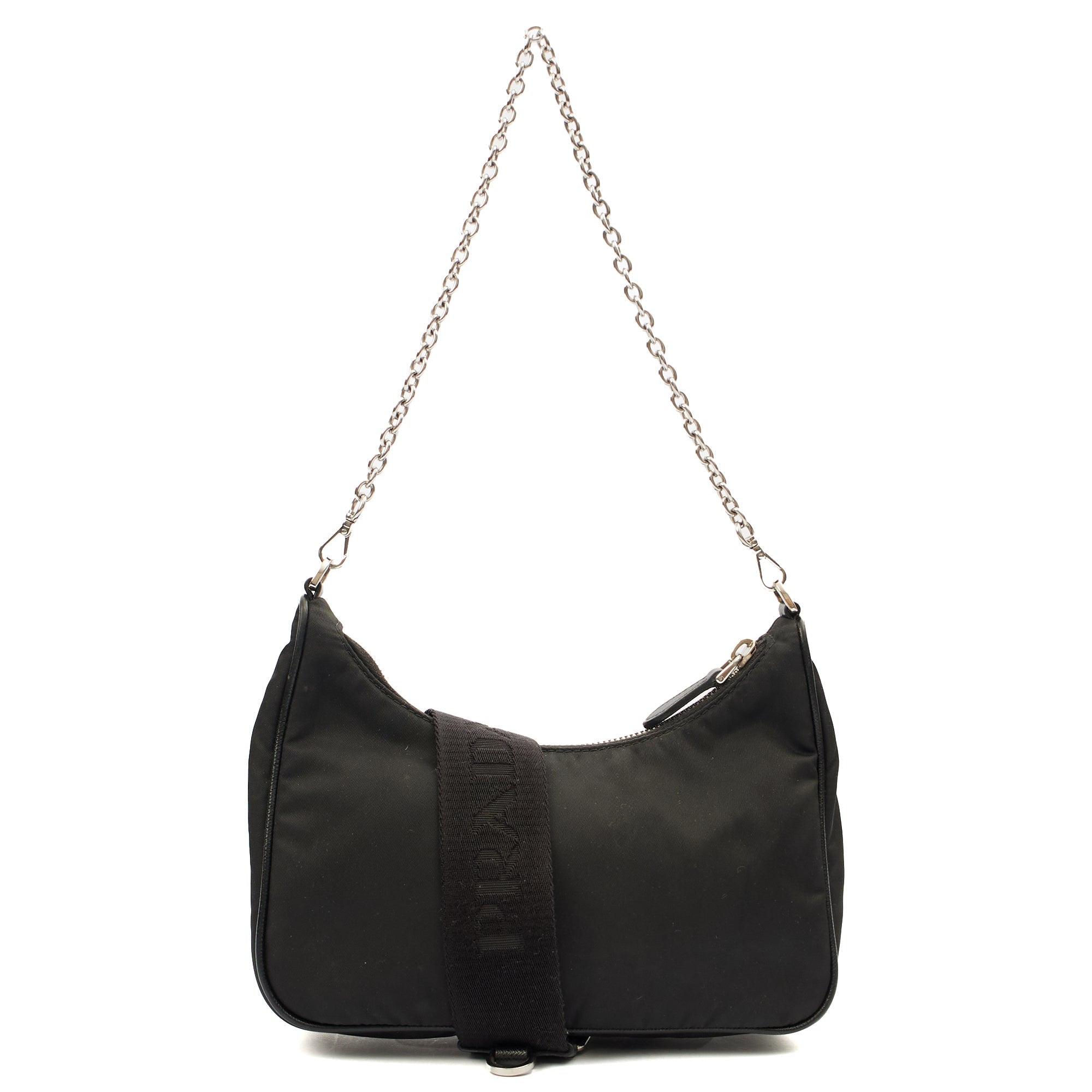 Prada Cross Body Re-Edition 2000 Shoulder Bag in Black, Fabric — Alternate View 15