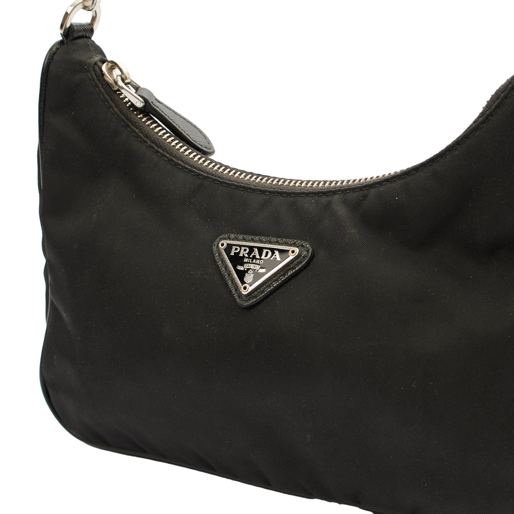 Prada Cross Body Re-Edition 2000 Shoulder Bag in Black, Fabric — Lifestyle View
