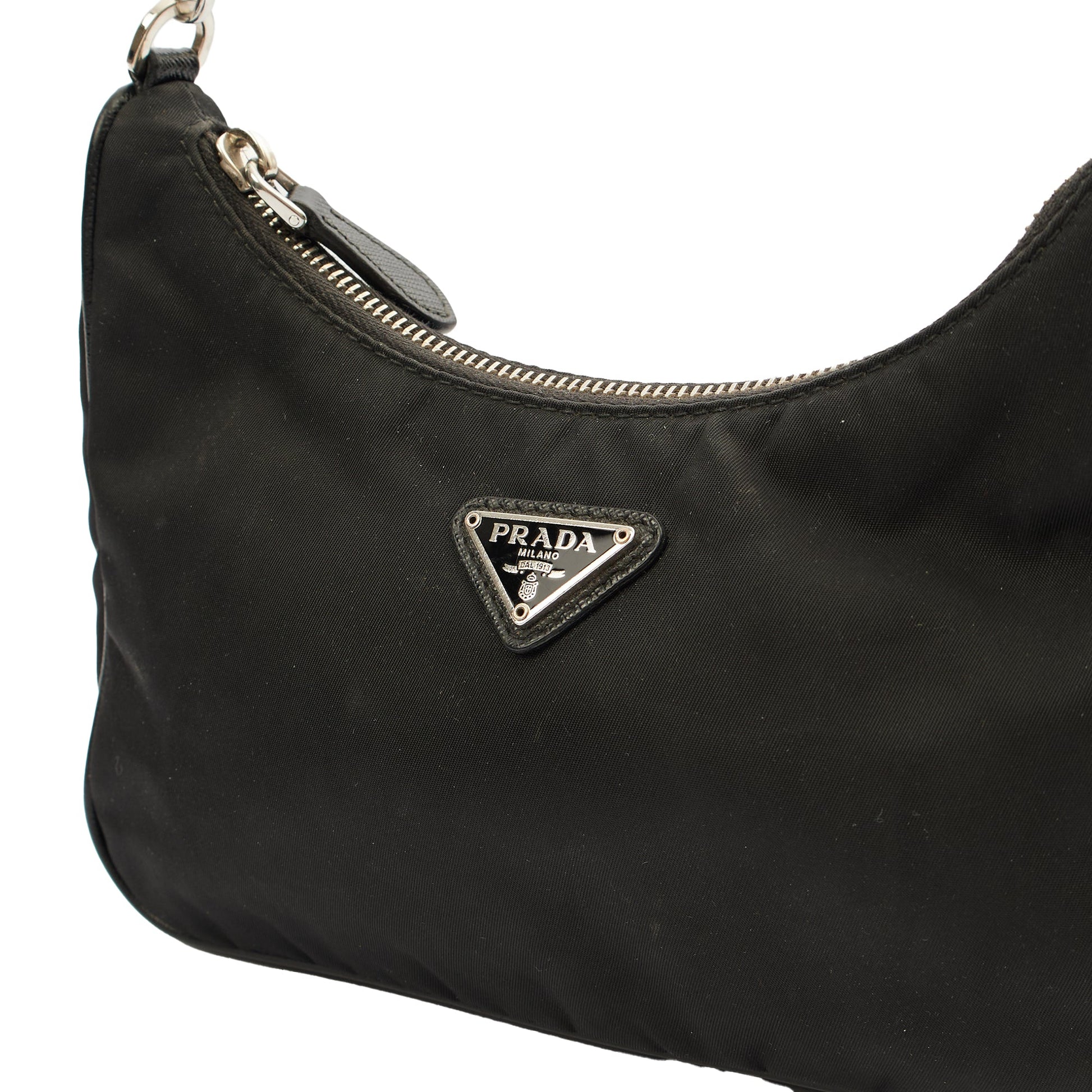 Prada Cross Body Re-Edition 2000 Shoulder Bag in Black, Fabric — Alternate View 12