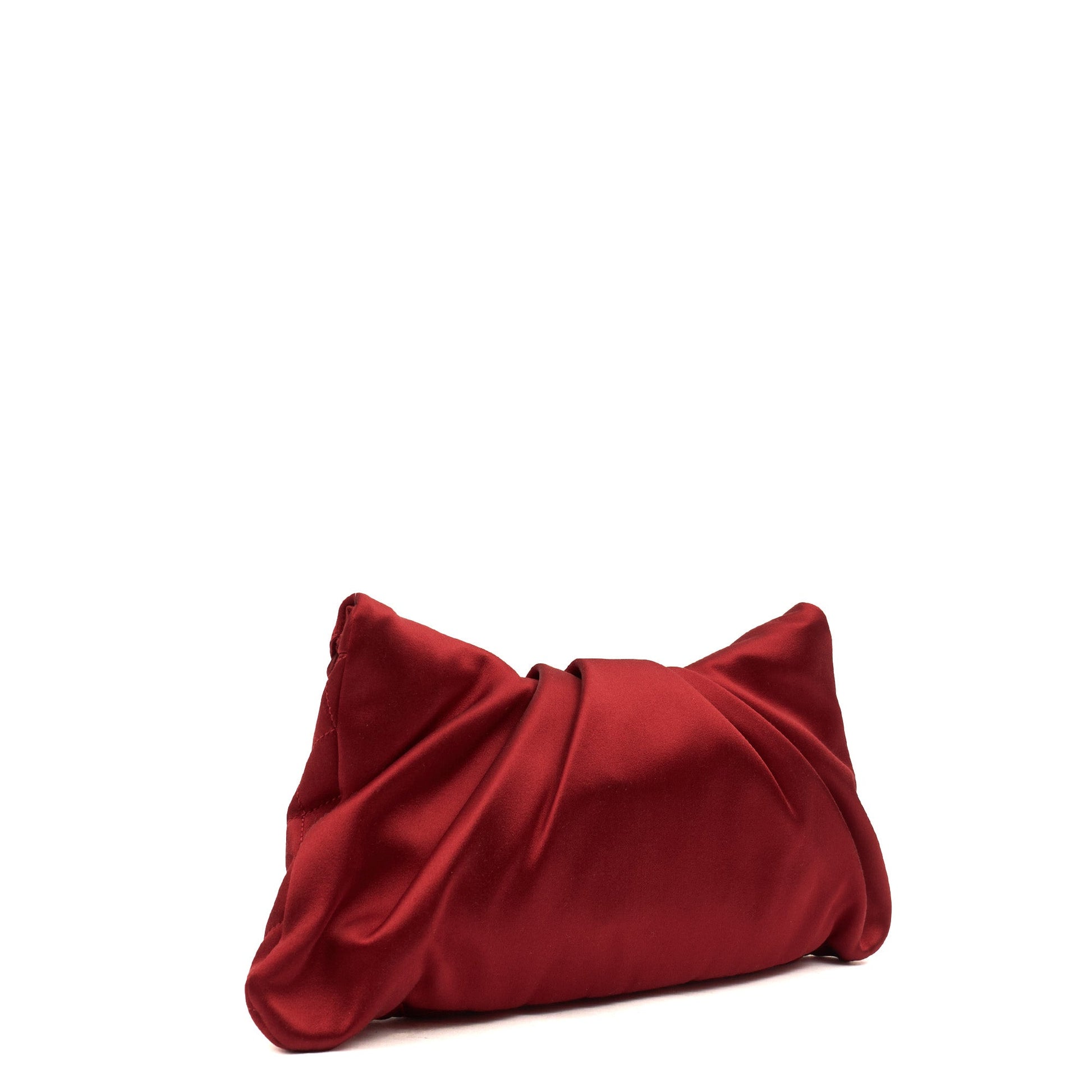 Chanel Clutch Clutch in Red, Fabric — Back View