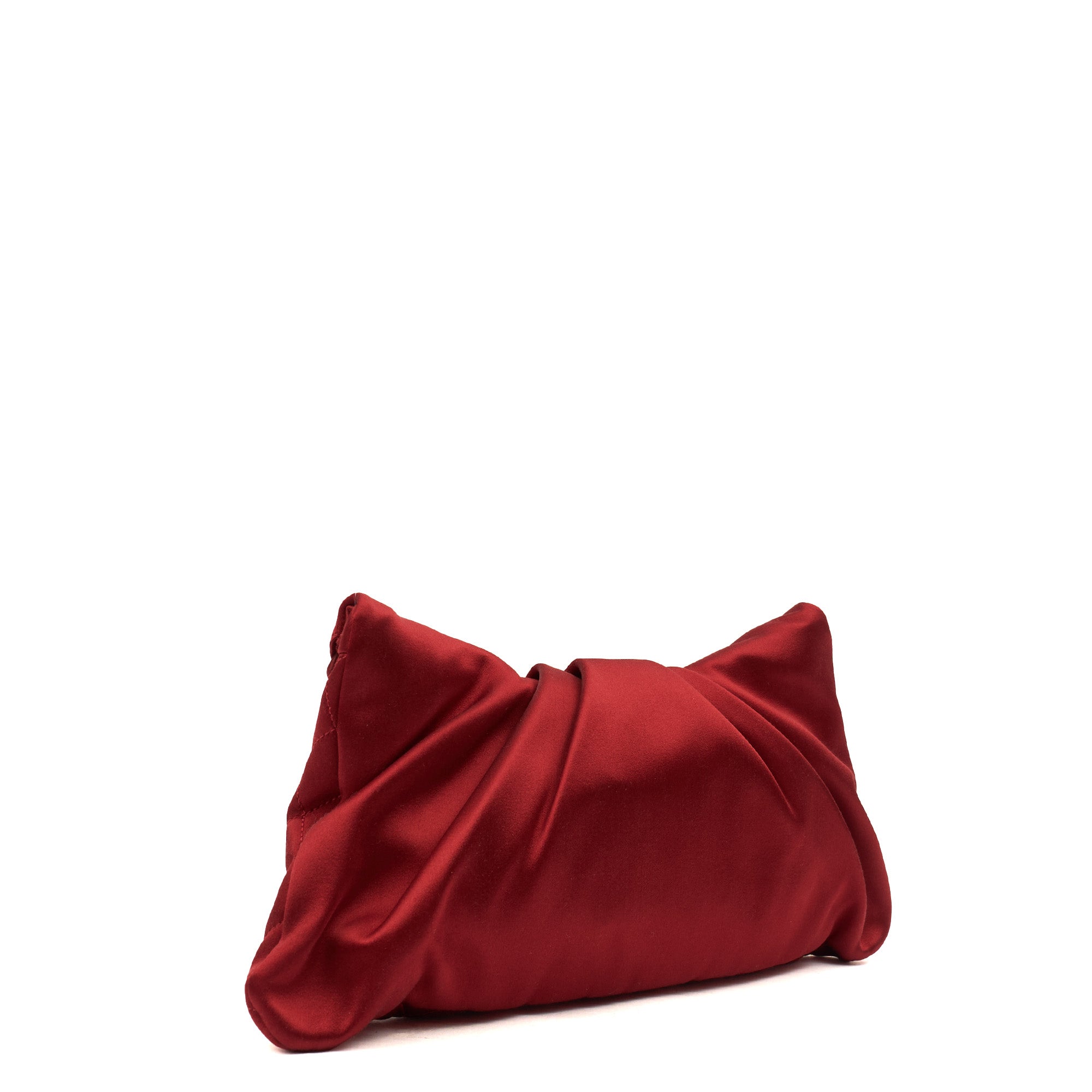 Chanel Clutch Clutch in Red, Fabric — Back View