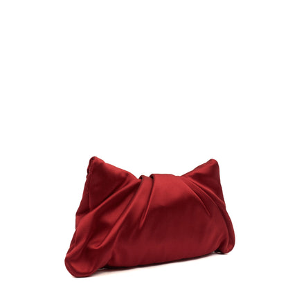 Chanel Clutch Clutch in Red, Fabric — Back View