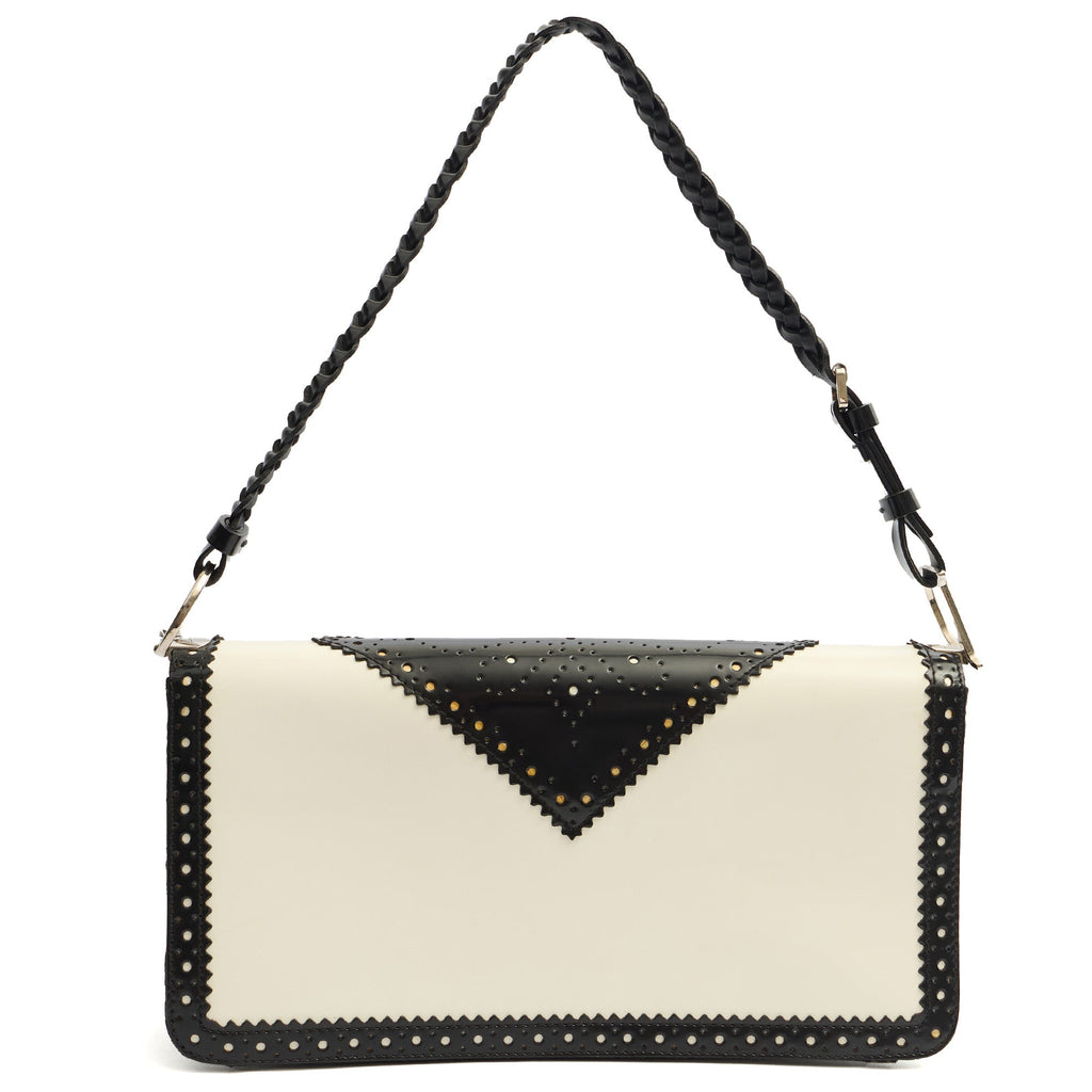Christian Dior Trick Shoulder Bag in White, Leather — Top View